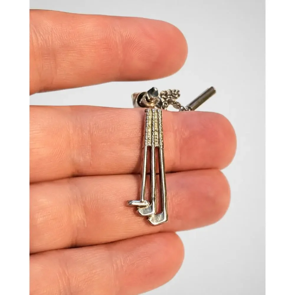 Vintage Tie Tack Golf Club Tie Pin, Silver-tone Gift‎ for him